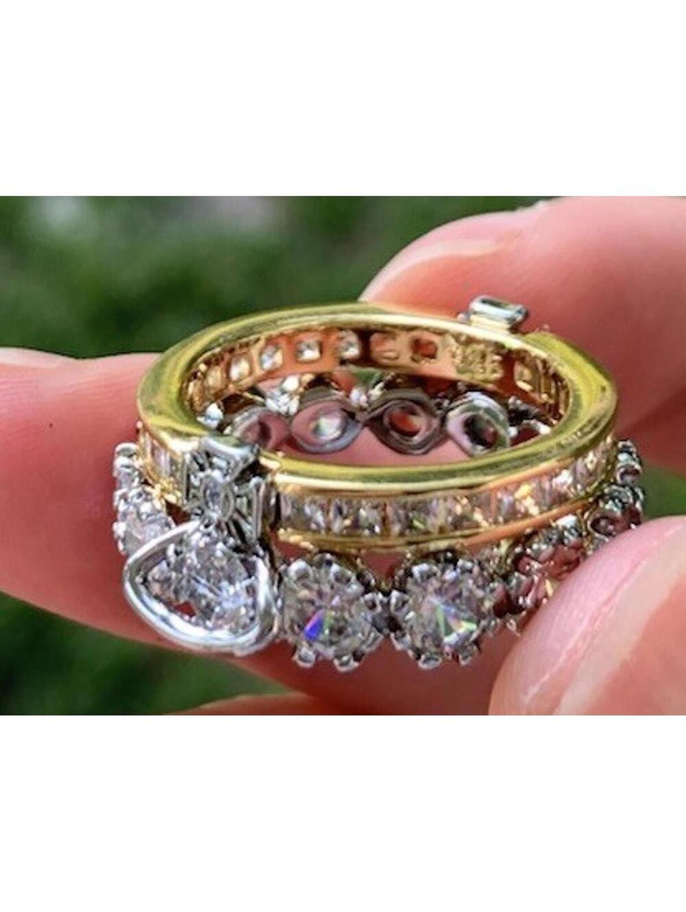 Vivienne Westwood Combination ring 2strands silver gold Becky Two Layer Size 7n